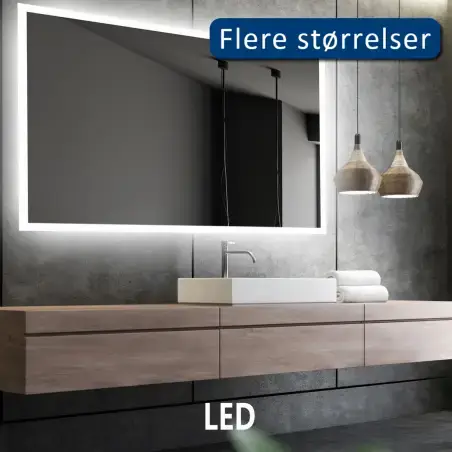 Nordic Bad Mie 1 firkantet LED-spejl, 60 x 80 cm