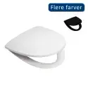 Sæde med låg til Sign i hvid plast med quick release, soft close og fast beslag