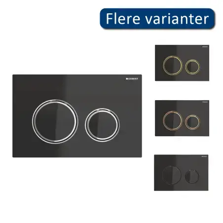 Geberit Sigma 21, rund betjeningsplade - Sort/krom