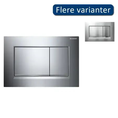 Geberit Sigma 20, kantet betjeningsplade - Krom/matkrom