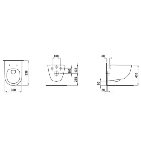 Toiletpakke Laufen Pro m/softclose sæde, Geberit Sigma cisterne, Mathvid/hvid trykplade