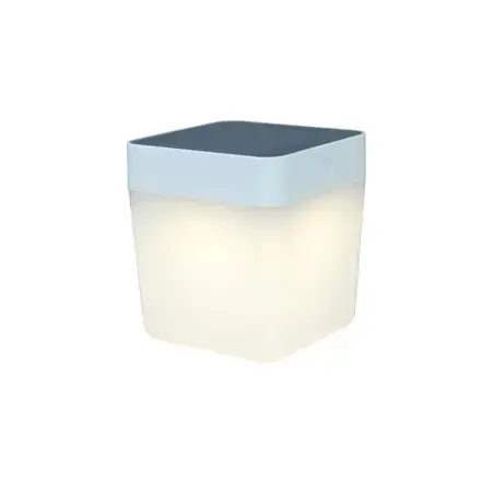LUTEC Terning hvid LED bordlampe med solcelle 1W