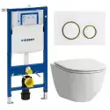 Toiletpakke Laufen Pro m/softclose sæde, Geberit Sigma cisterne, hvid/messing trykplade