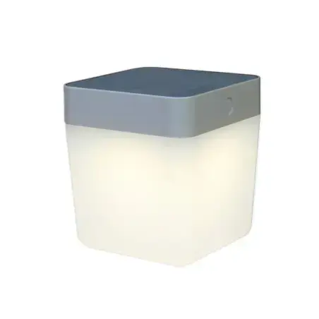 LUTEC Terning sølv LED bordlampe med solcelle 1W