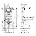Toiletpakke m/Geberit cisterne,Duravit Me by Stack compact toilet m/sæde og hvid/krom/hvid trykknap