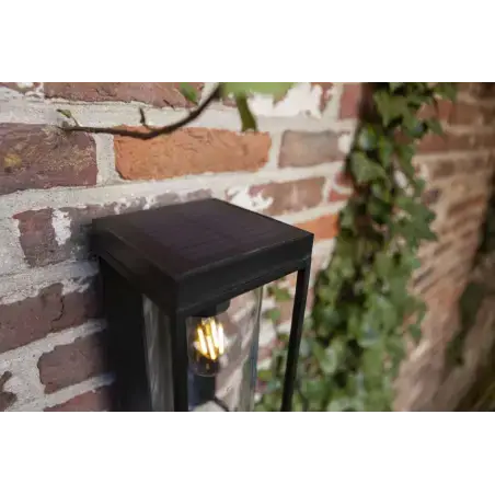 LUTEC Flair LED væglampe, sort solcelle med sensor 2W