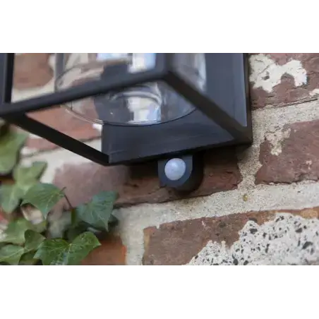 LUTEC Flair LED væglampe, sort solcelle med sensor 2W