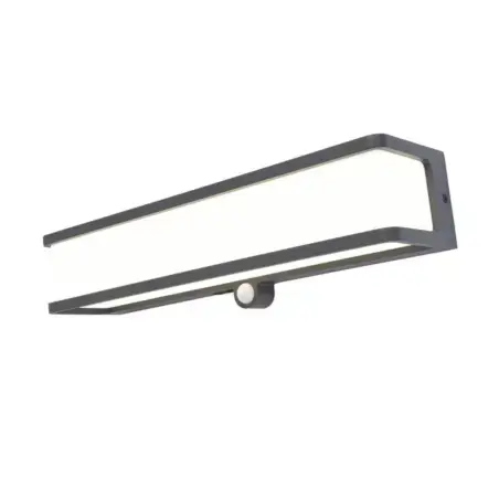 LUTEC Doblo LED væglampe, sort solcelle med sensor 16,5W