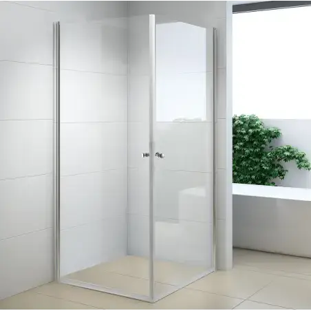 Nortiq brusehjørne med klar glas, krom profiler - 90 x 90 cm