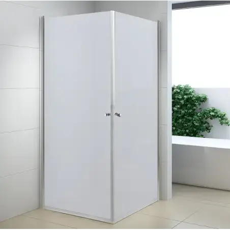 Nortiq brusehjørne med frostet glas, krom profiler - 90 x 90 cm