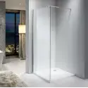 Nortiq brusevæg i klar glas, krom profiler - 90 cm
