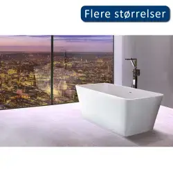TopDesign fritstående firkantet stenbadekar 148 X 67 cm