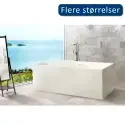 TopDesign fritstående firkantet stenbadekar 150 X 73 cm