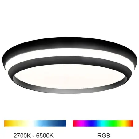 LUTEC Cepa Large SMART-LED loft lampe, White and Colour Ambiance, Sort