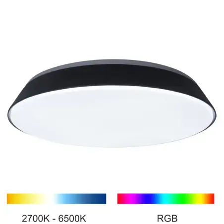LUTEC Panter SMART-LED loftlampe, White and Colour Ambiance, Mat Sort