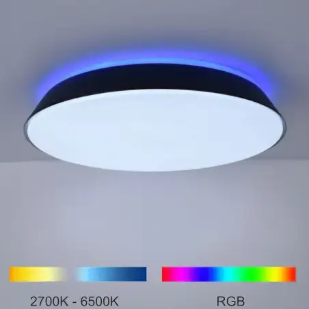 LUTEC Panter SMART-LED loftlampe, White and Colour Ambiance, Mat Sort