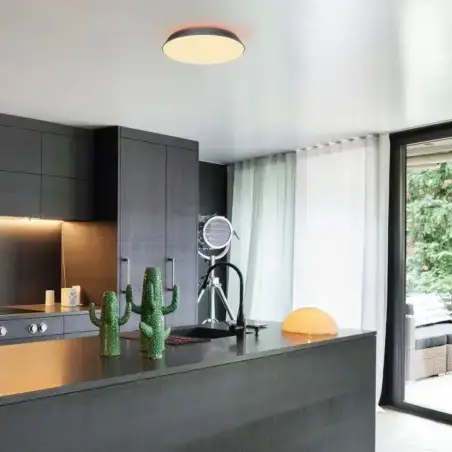 LUTEC Panter SMART-LED loftlampe, White and Colour Ambiance, Mat Sort