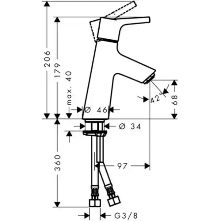 Hansgrohe Talis S 80 håndvaskarmatur med pushopen bundventil, krom