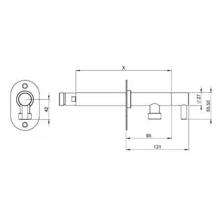 Eqi 3/4" Posteventil udendørs - murtykkelse 300 mm