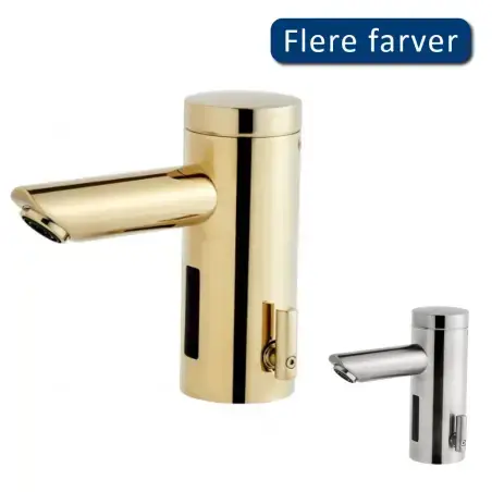 Cassøe Conti L10 berøringsfrit håndvaskbatteri, batteridrevet - Blank messing