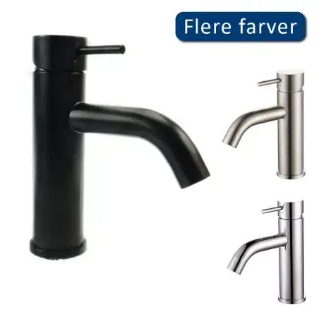 Vivaldi Blyfri Håndvaskarmatur, mat sort, u/bundventil