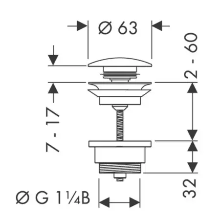 Hansgrohe Push-open bundventil i Poleret guld