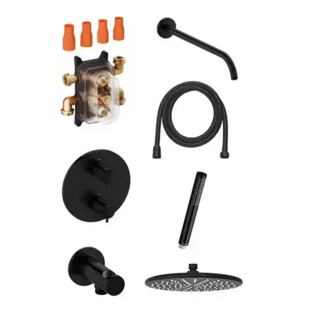 Damixa Silhouet HS1komplet brusesystem i mat sort