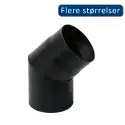 130mm knærør 45ø Metalbestos Sorte røgrør
