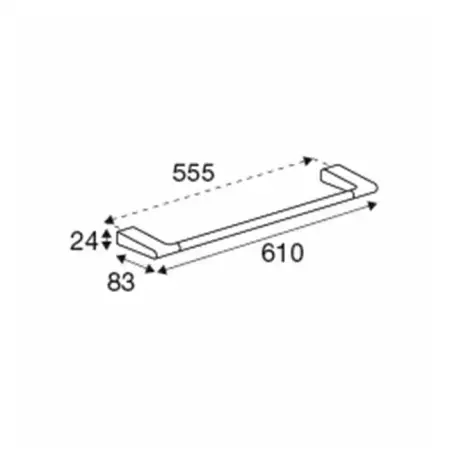 Pressalit Style, lille Håndklædestang, enkelt, 61 cm, børstet messing