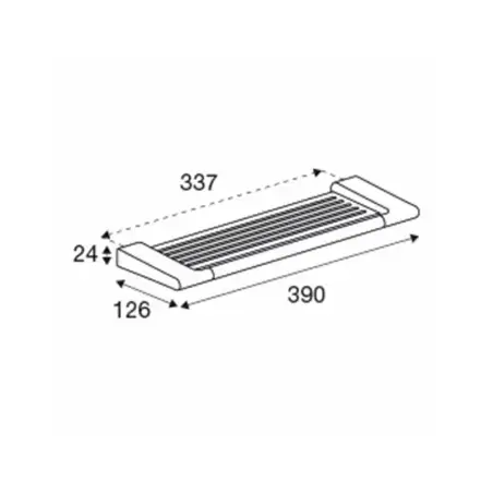 Pressalit Style hylde 39 cm, børstet stål