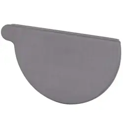 VMZINC Quartz højre endebund, til tagrende nr. 12, halvrund