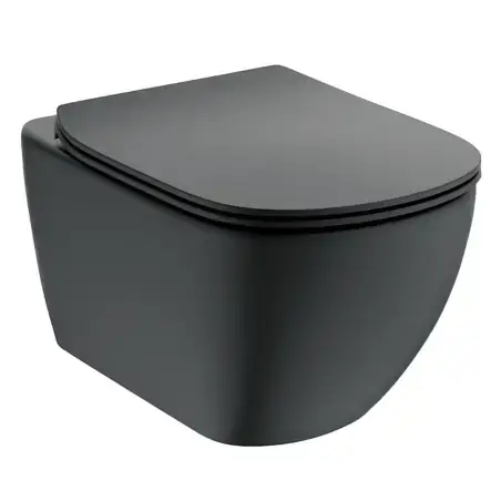 Ideal Standard Tesi Hængeskål med softclosesæde, mat sort
