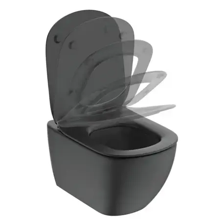 Ideal Standard Tesi Hængeskål med softclosesæde, mat sort