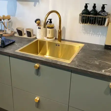 Lavabo Kubus 540 Soft Køkkenvask, PVD Guld/Messing