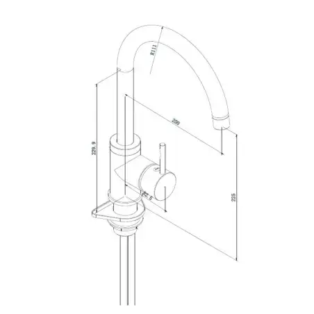Vivaldi Blyfri køkkenarmatur - Stål look - C-tud