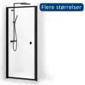 Cassøe New York nichedør, med mat sort ramme, 82-85 x 201 cm
