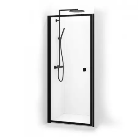 Cassøe New York nichedør, med mat sort ramme, 82-85 x 201 cm
