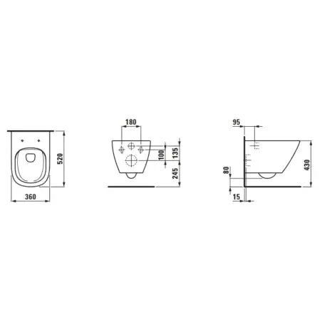 Toiletpakke Laufen Lua m/softclose sæde, Geberit Sigma cisterne, matsort/krom trykplade