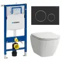 Toiletpakke Laufen Lua m/softclose sæde, Geberit Sigma cisterne, matsort/krom trykplade