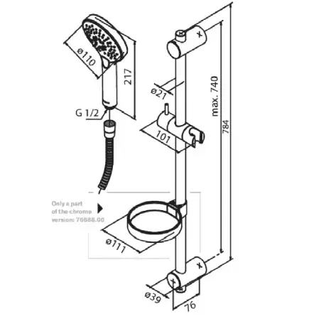 Damixa Silhouet brusersæt flex - børstet grafitgrå