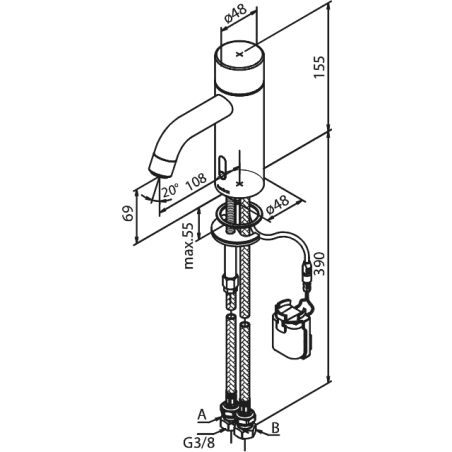 Damixa Silhouet Touchless håndvaskarmatur - børstet grafitgrå