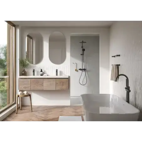 Damixa Silhouet håndvaskarmatur, medium, u/bundventil - børstet grafitgrå