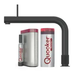 Quooker Front, Sort, inkl. Combi+ & Cube beholder