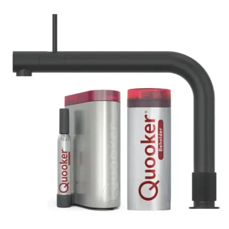 Quooker Front, Sort, inkl. Pro3 & Cube beholder