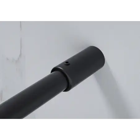 Nortiq brusevæg i røgfarvet glas, sorte profiler - 70 cm