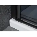 Nortiq brusehjørne med røgfarvet glas, sorte profiler - 90 x 90 cm