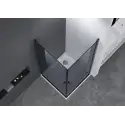 Nortiq brusehjørne med røgfarvet glas, sorte profiler - 90 x 90 cm