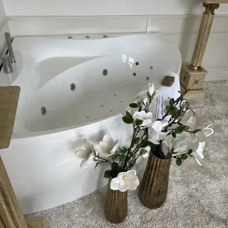 Danline Elegance hjørnespabad, guld-pakke - 140 x 140 cm