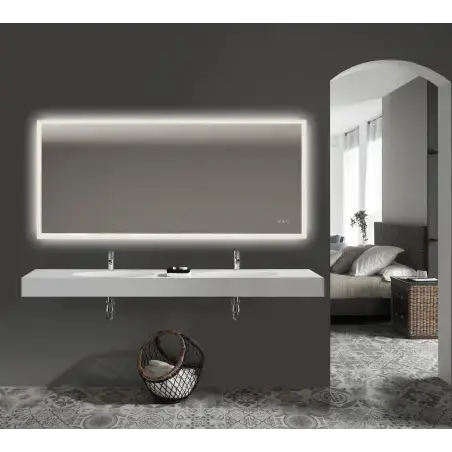 Mirall Harmony 3, LED spejl med lys, justerbar farve & lysstyrke, anti-dug, 180 x 80 cm