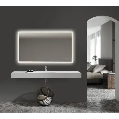 Mirall Harmony 3, LED spejl med lys, justerbar farve & lysstyrke, anti-dug, 140 x 80 cm